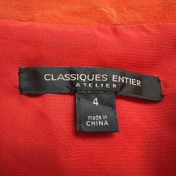 Classiques Entier dark orange sleeveless silk top size 4 - Picture 7 of 13